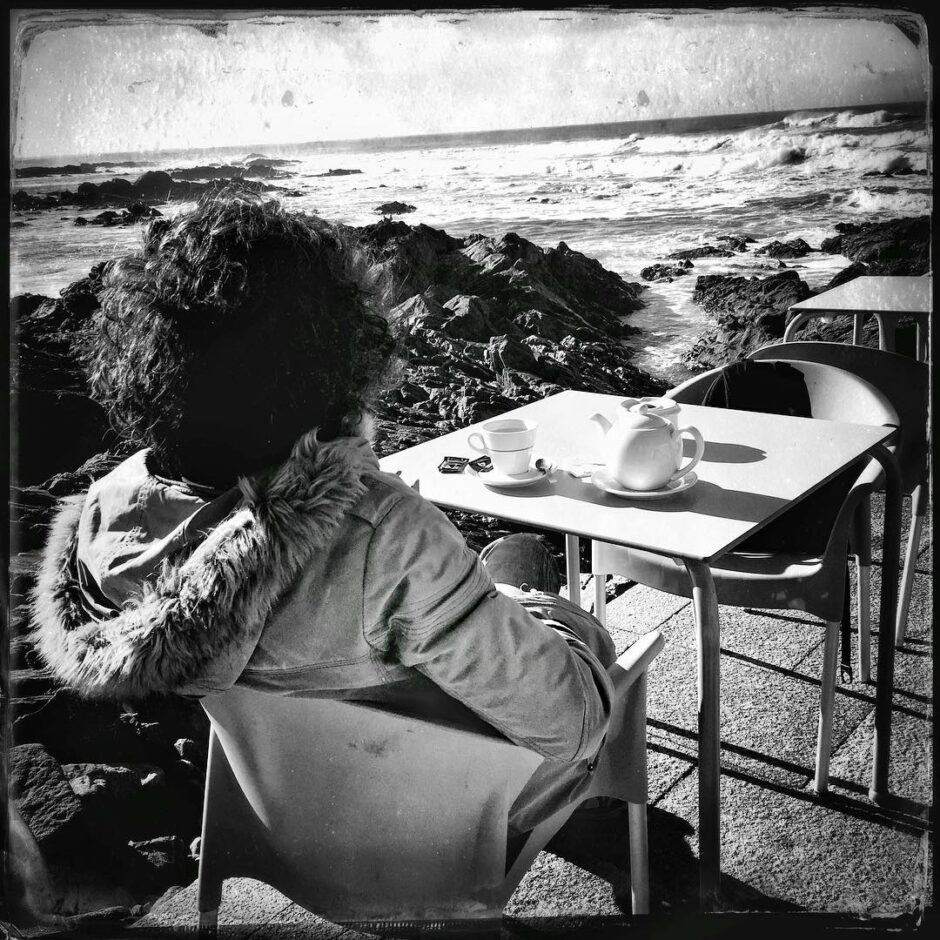 Woman, cafe, Porto, Portugal