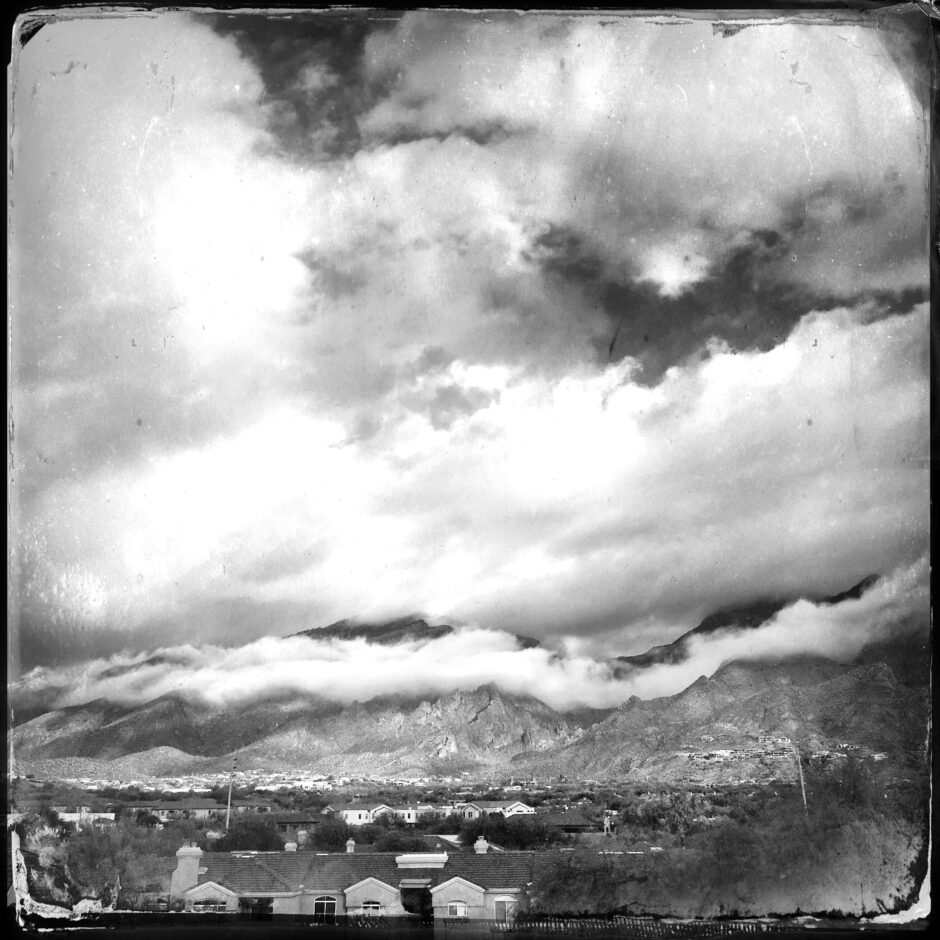 mountains, sky, clouds