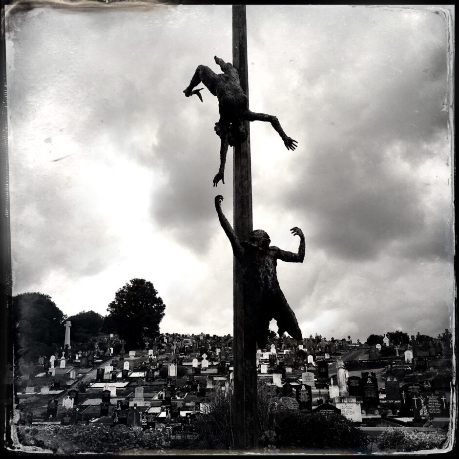 statue, sky, clouds